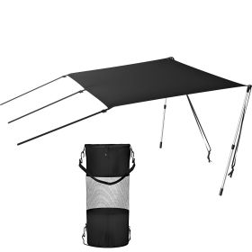 VEVOR T-Top Sun Shade Kit 6' x 5', UV-Proof 600D Polyester T-top Extension Kit with Rustproof Steel Telescopic Poles, Waterproof T-Top Shade Kit