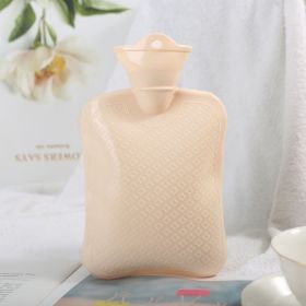 1pc 1000ml New Thick Warm Water Bag; Fashion; Wear-resistant And Environmentally Friendly Materials; Creative Explosion-proof Hand Warmer For Win (Color: Beige Color)